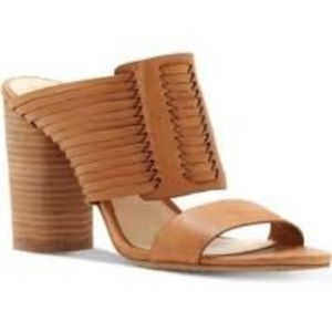 Vince Camuto tan mule block heel